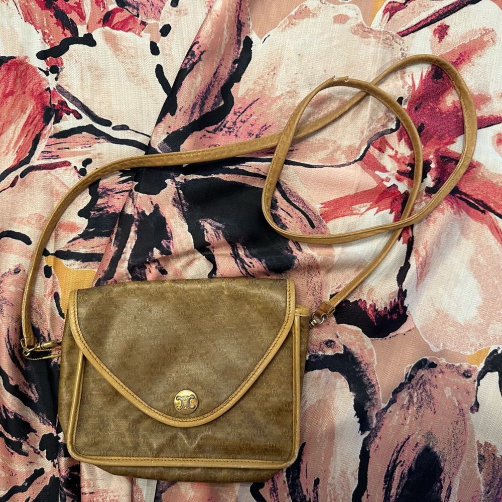 CELINE- Vintage mini bag -  coated canvas crossbody